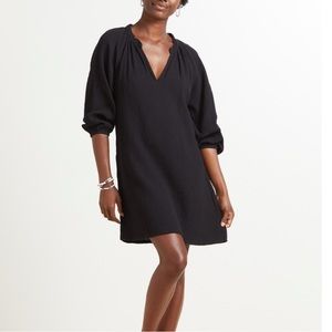 Nation Ltd Nala Peasant Dress in Black Cotton Gauze Size Small